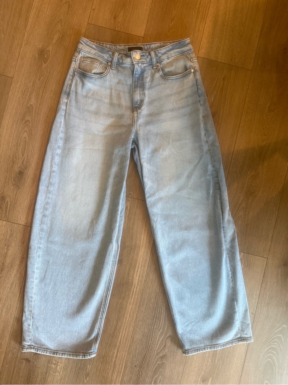 Women's Quince Bella Stretch Barrel Jeans Light Denim Size 29 - Picture 5 of 13